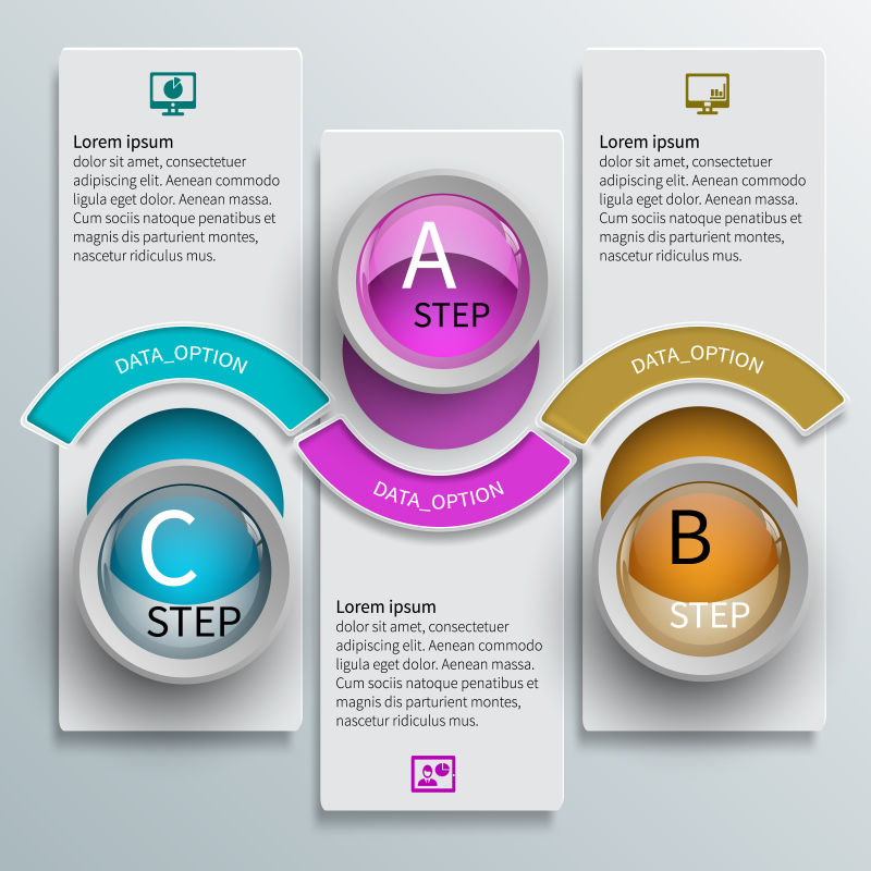 创意矢量三维现代信息图表设计
