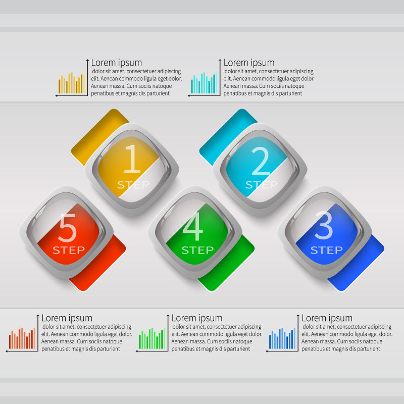 创意矢量三维立体信息图表矢量