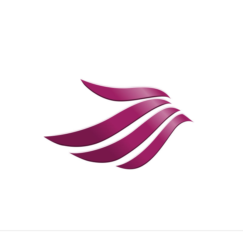 创意矢量粉紫色翅膀标志设计