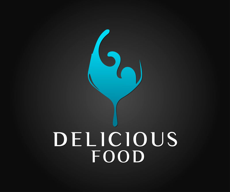 美味食物的矢量创意logo设计