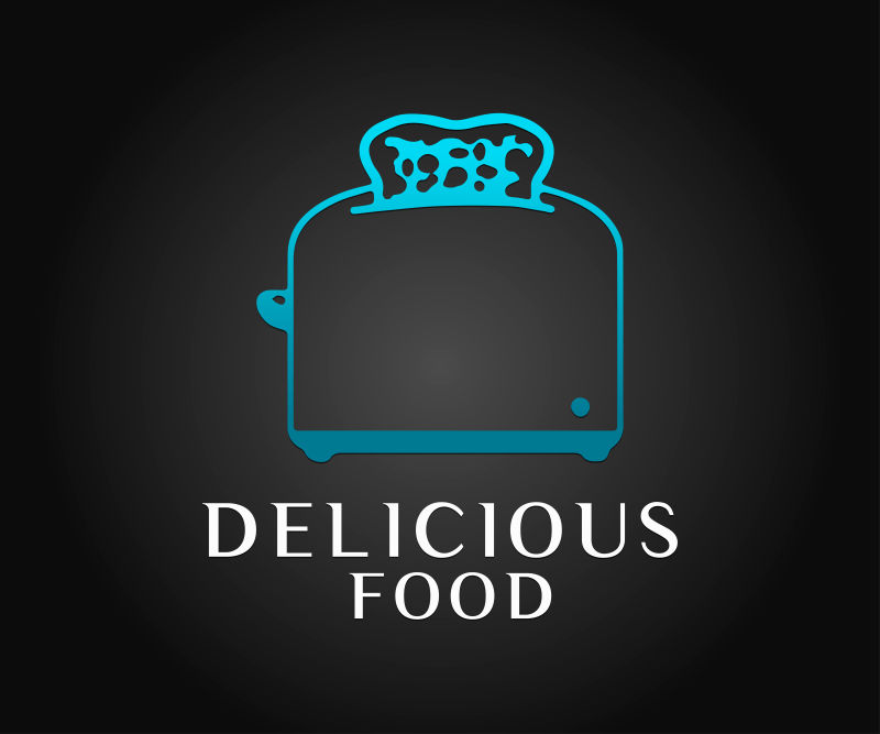 美味食物图案标志矢量创意logo设计