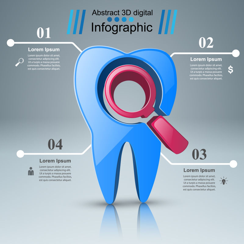牙齿商业信息矢量图