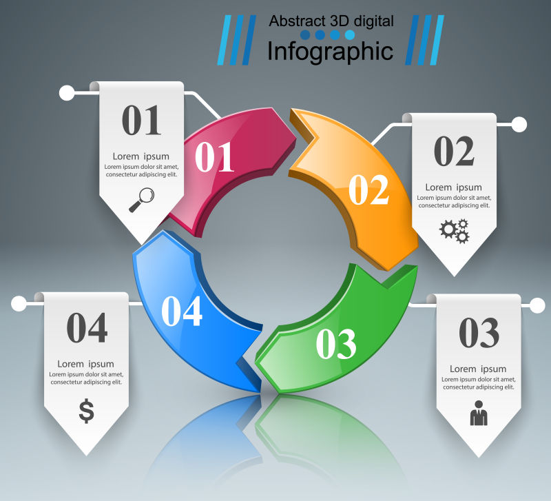 矢量设计3d营销图表