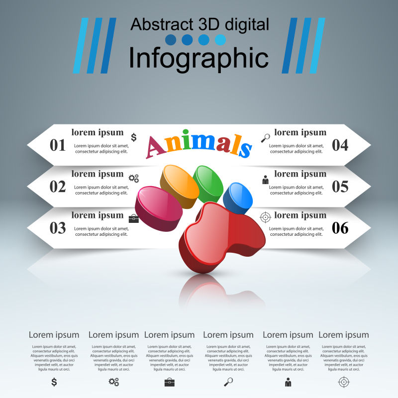矢量设计动物信息图表