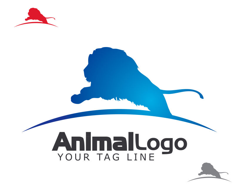 卡通蓝色动物logo标志矢量