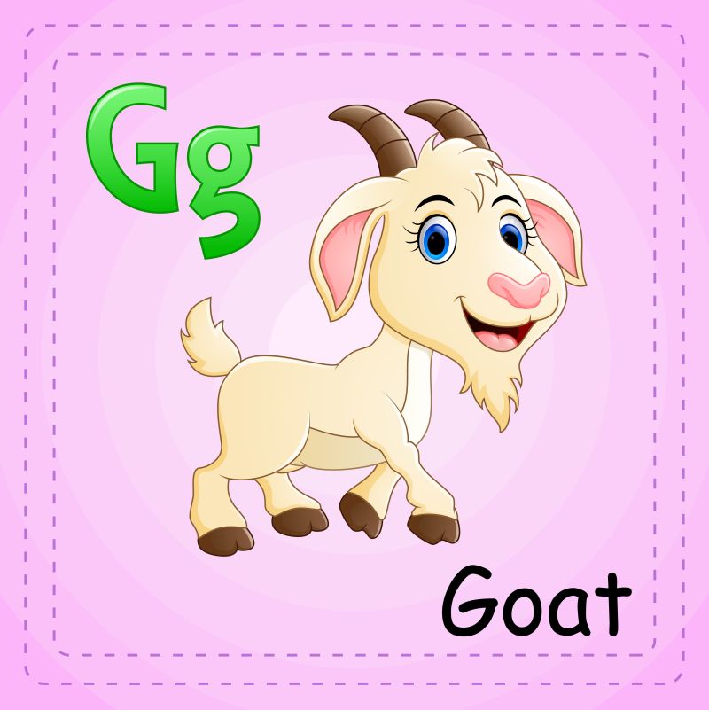 动物字母G代表山羊矢量