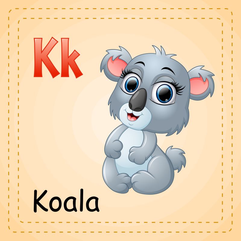 动物字母表K是考拉矢量