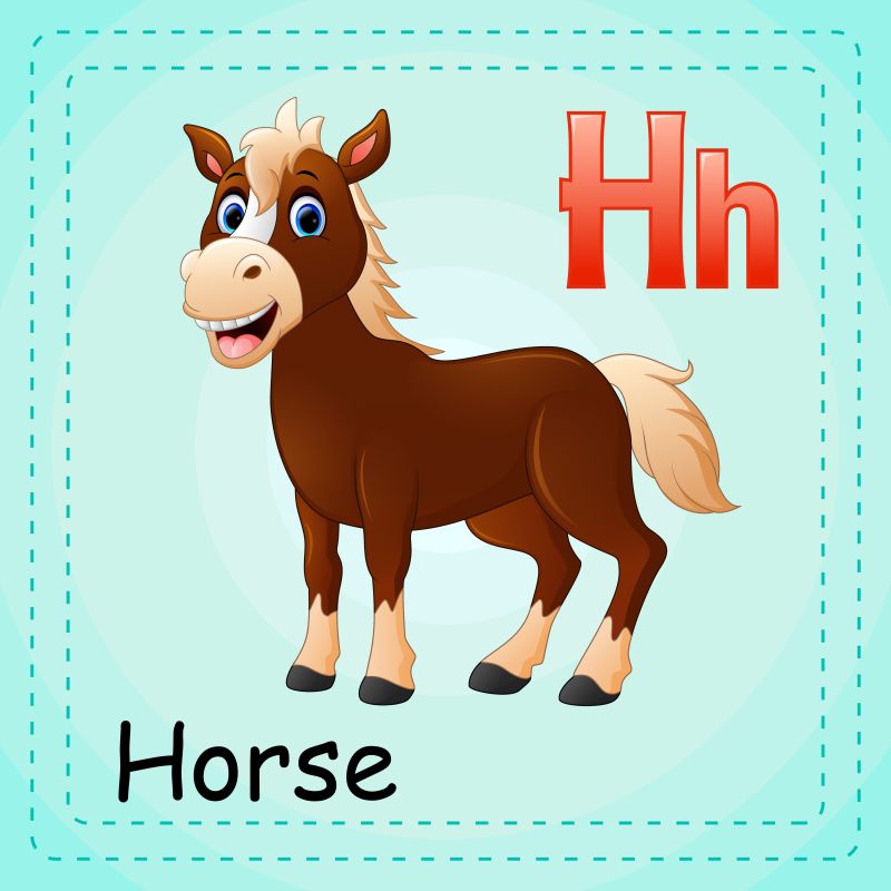 动物字母表H是马矢量