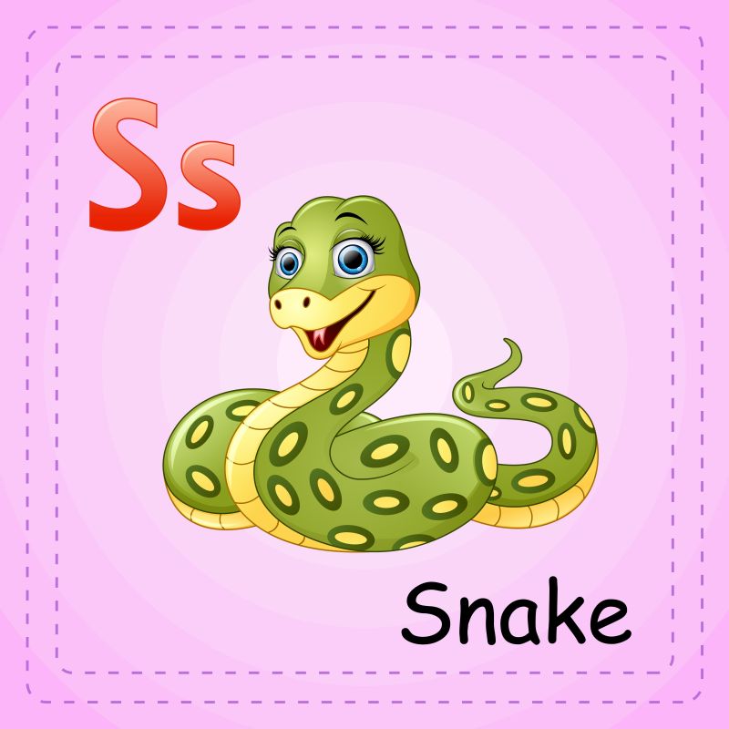 动物字母S是蛇矢量