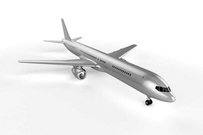 银色3D模型飞机