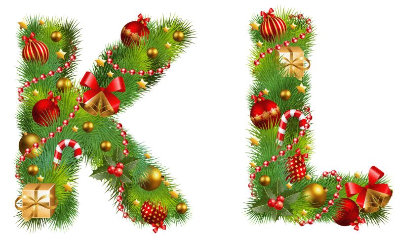 矢量圣诞字母KL设计
