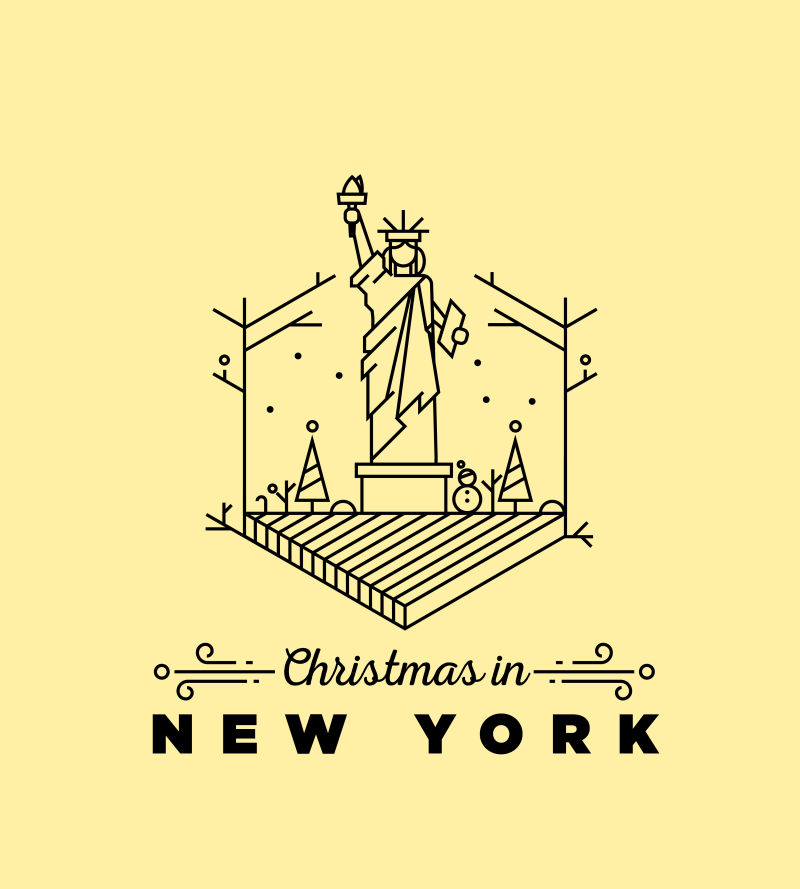 纽约城市的圣诞标志建筑