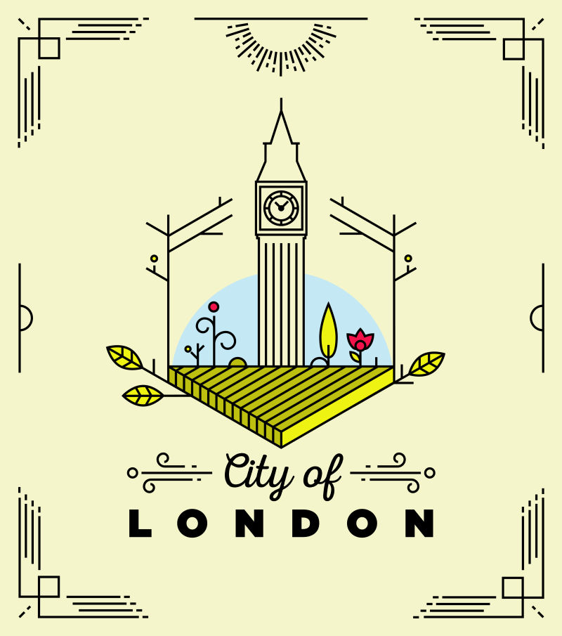 著名城市伦敦单字标志建筑