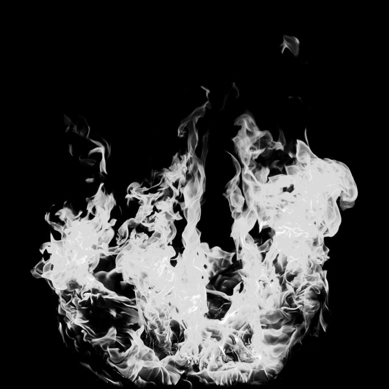 抽象矢量燃烧的黑白火焰设计