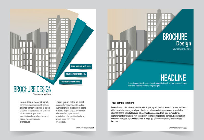 矢量都市元素的商业宣传册设计