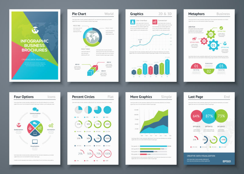 信息图表宣传册设计矢量图