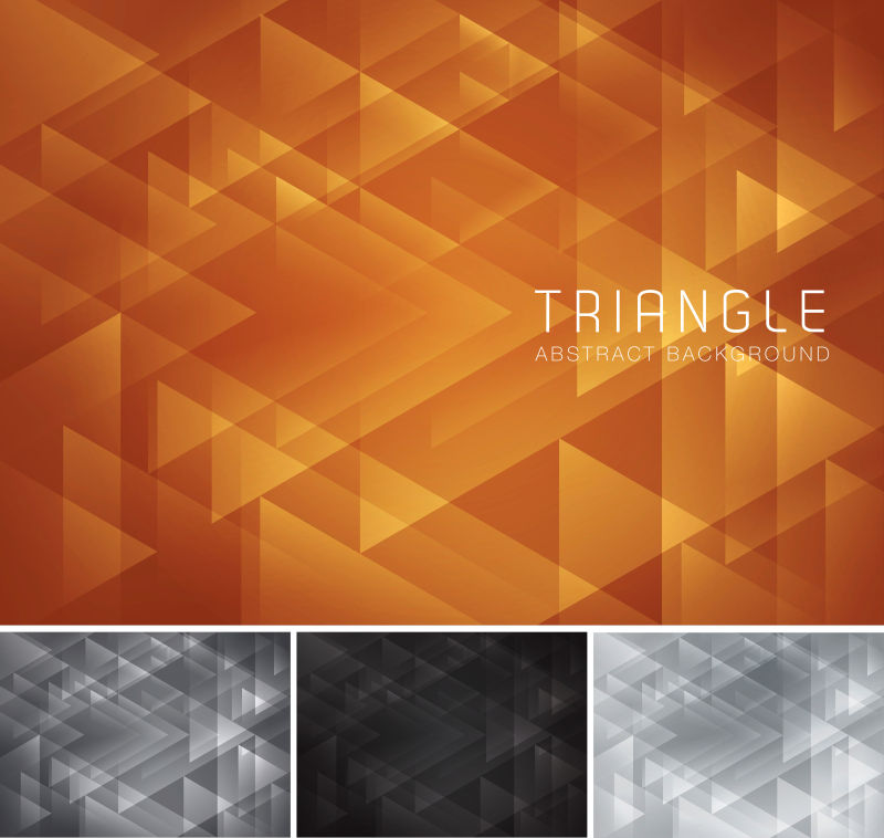 抽象的橙色三角图案背景矢量设计