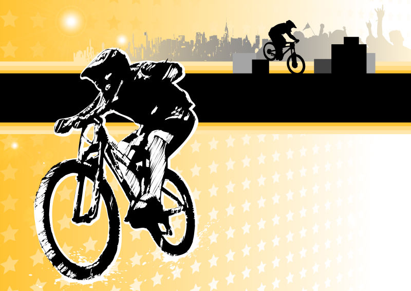 自行车运动海报背景矢量设计