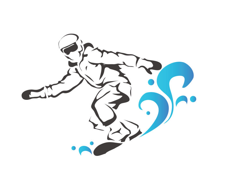矢量潇洒的单板滑雪运动插图