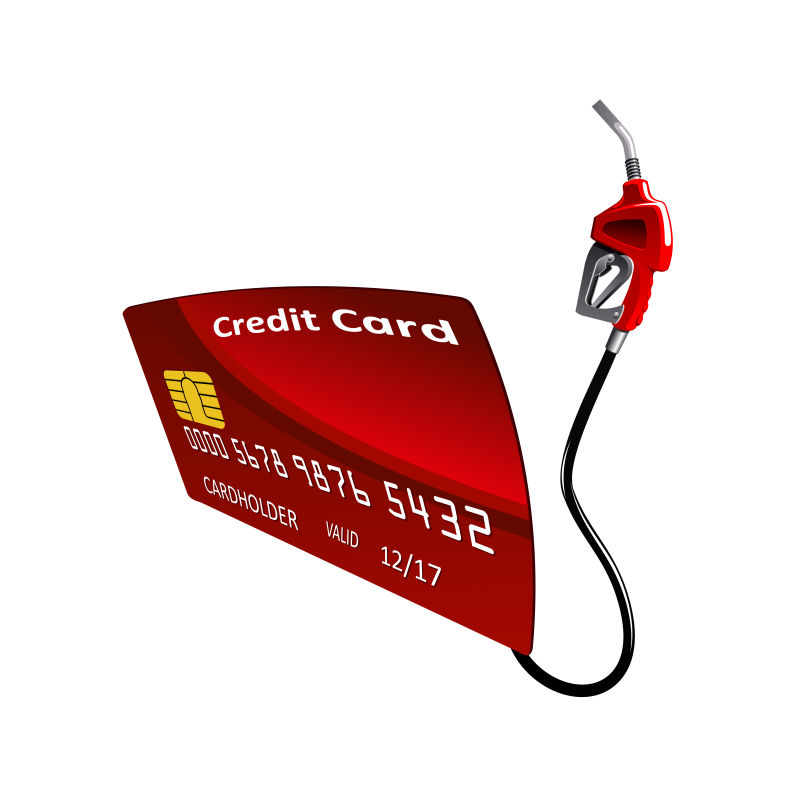 加油信用卡概念插图矢量设计