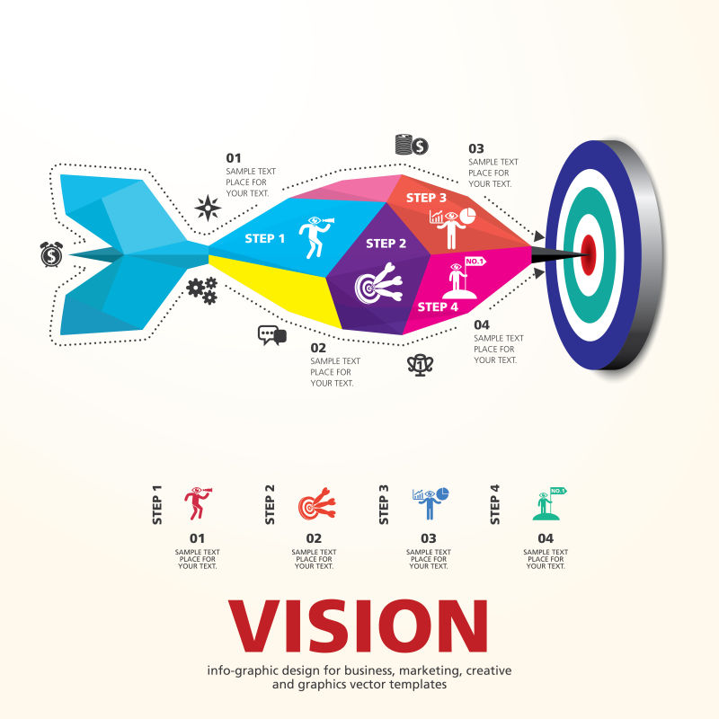 矢量视觉目标主题的商业信息图表