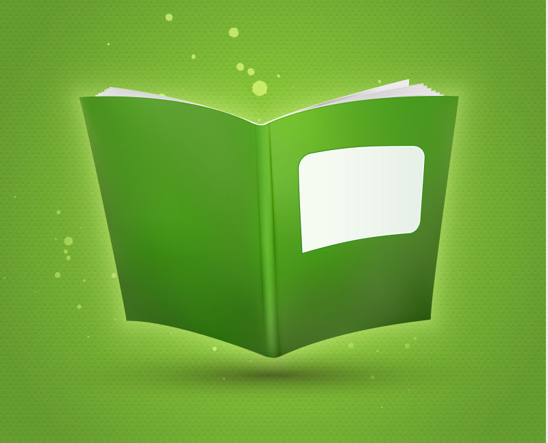 矢量的绿色空白书本