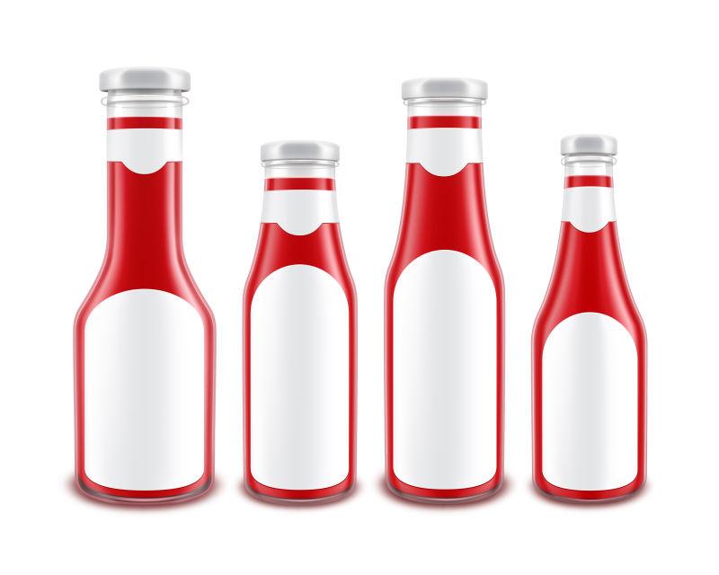 空白标签的矢量番茄酱瓶