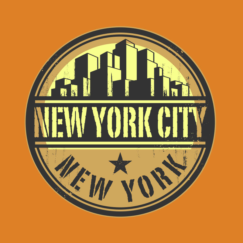 纽约市复古标签矢量设计