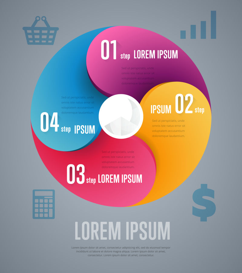 创意矢量彩色循环圆形信息图表设计
