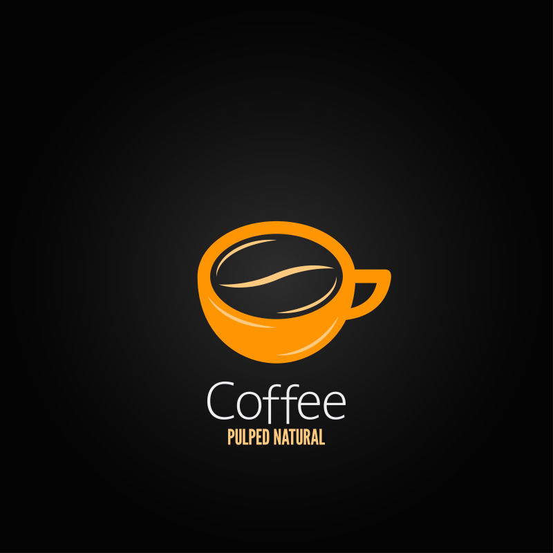 咖啡杯标志矢量设计