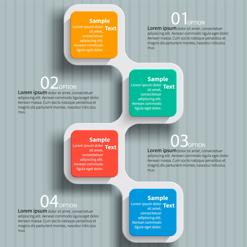 创意矢量立体方形信息图表设计