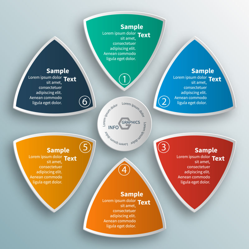 创意彩色信息图表平面设计矢量