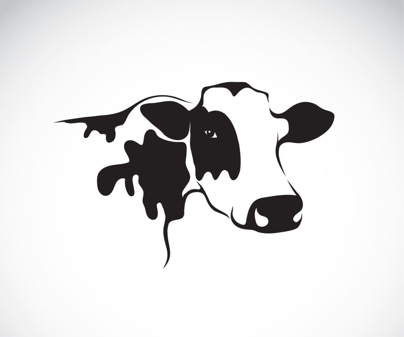 奶牛头部logo设计矢量