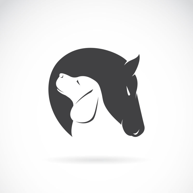 矢量马和狗组合logo设计