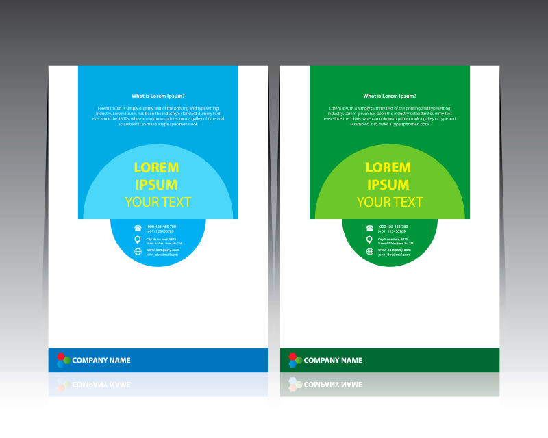 简约蓝绿色创意封面宣传册设计矢量图