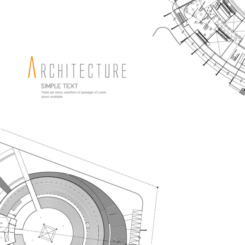 矢量现代建筑设计元素草图