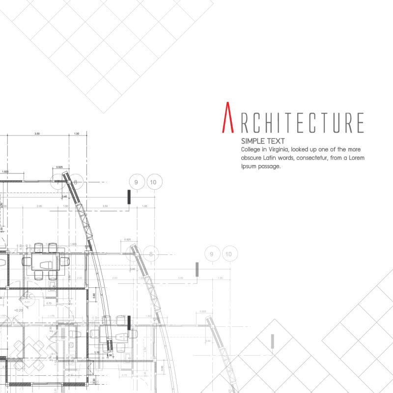 矢量抽象现代建筑设计蓝图