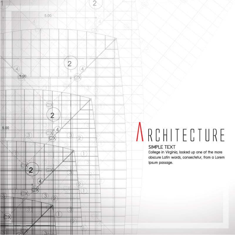 抽象矢量现代商业建筑设计蓝图