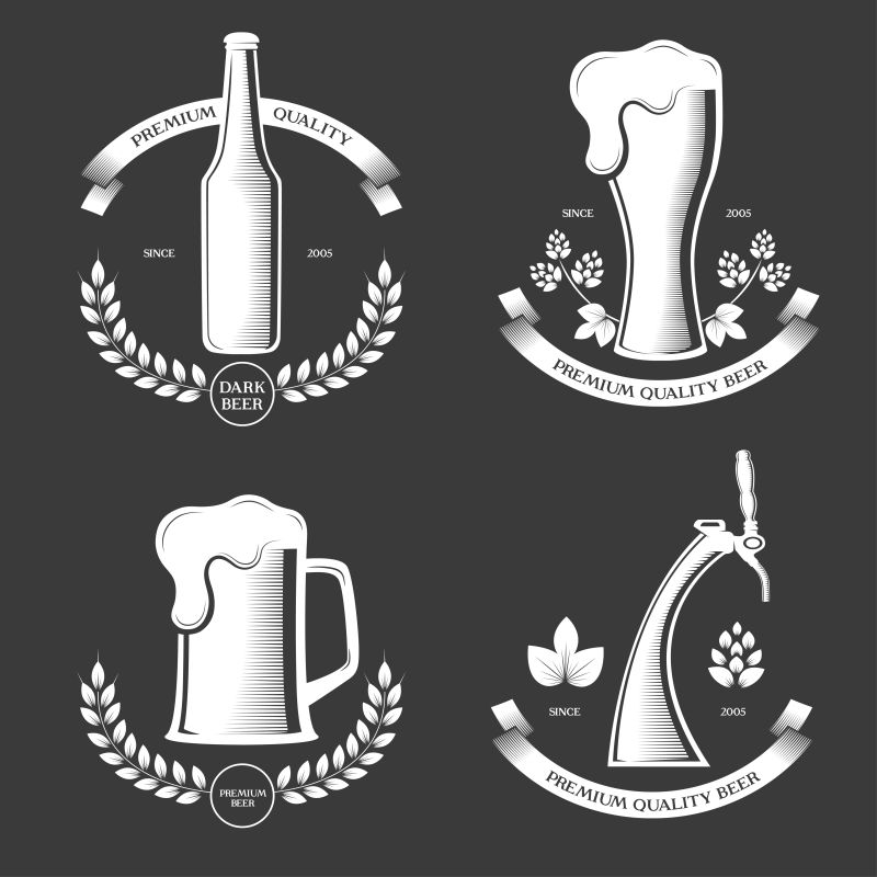 矢量啤酒徽章