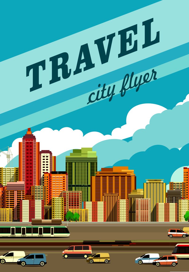 矢量的城市旅行海报设计
