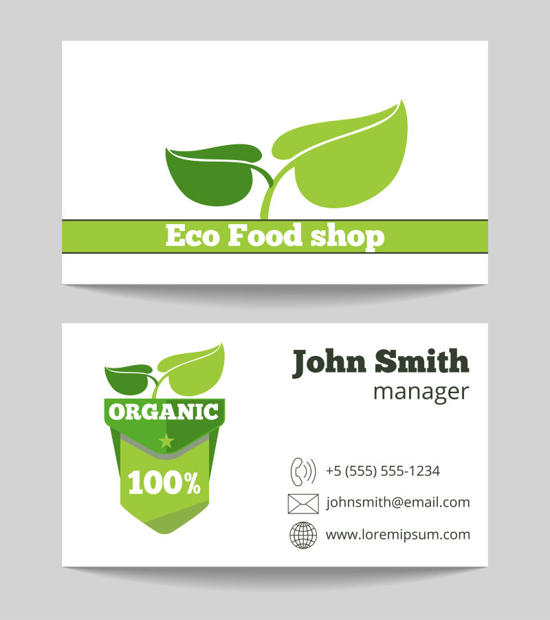 矢量有机生态食品卡片设计