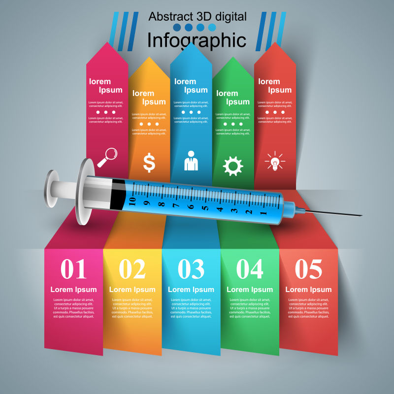 创意矢量医学主题的信息图表设计