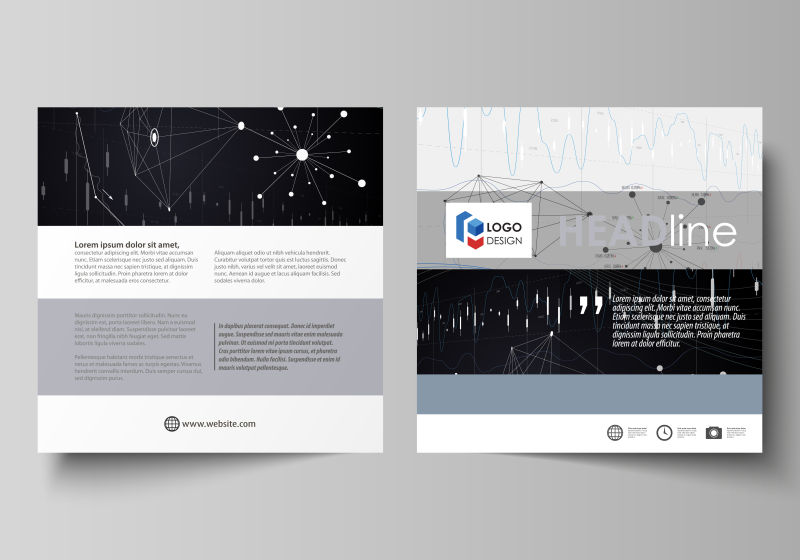 矢量沉稳大气的商业宣传册设计