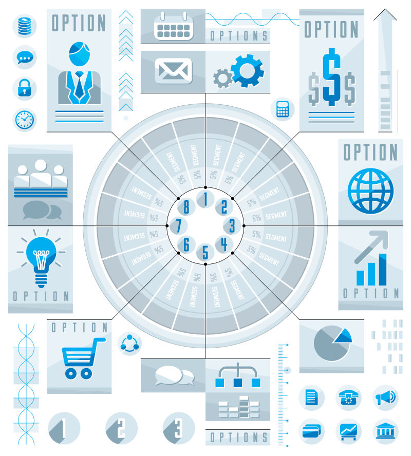 矢量信息图形圆形构图