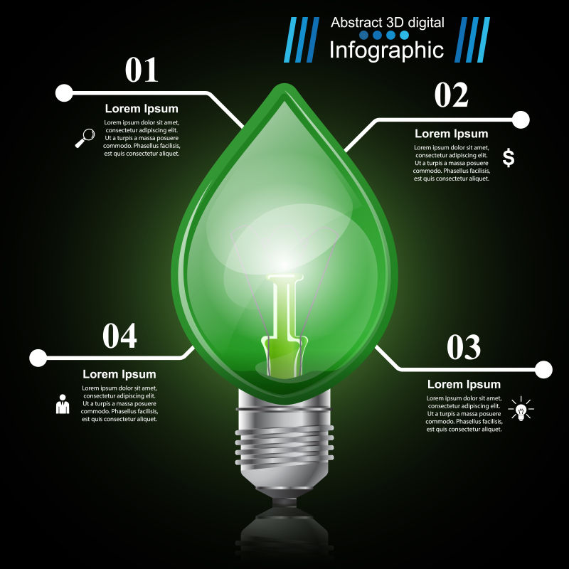 绿色电灯图案商业图表矢量设计