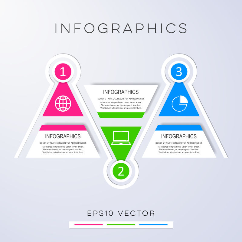 矢量三角形信息图表设计