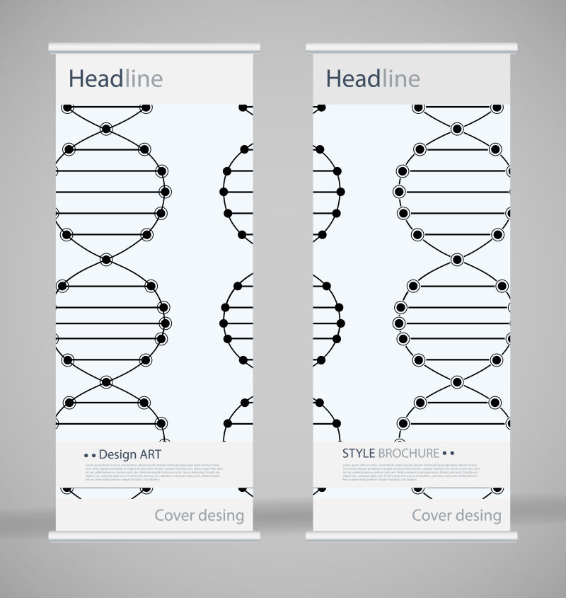 创意矢量现代基因装饰的竖横幅设计