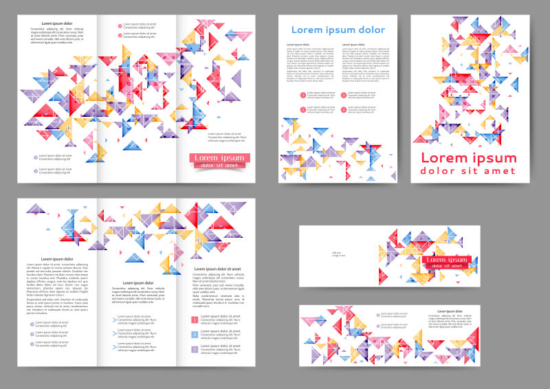 彩色的三角图案宣传手册矢量设计