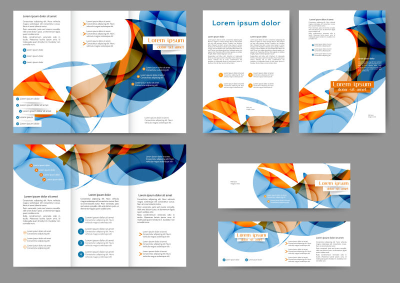 抽象几何图案宣传手册矢量设计