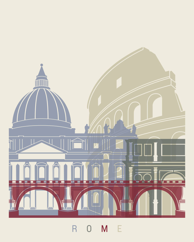 罗马城市插图矢量设计
